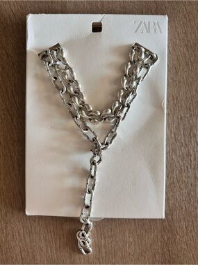 Zara Set of 2 Mixed Chain Necklaces in Silver Tone